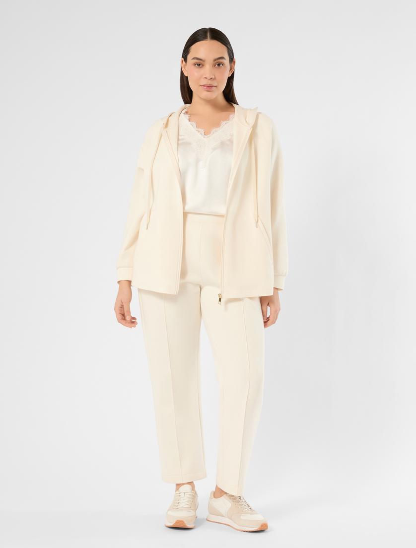 Lace-detail satin top - IVORY - Marina Rinaldi - 2