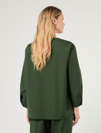 Camisa en tejido de algodón - VERDE OSCURO - Marina Rinaldi - 4