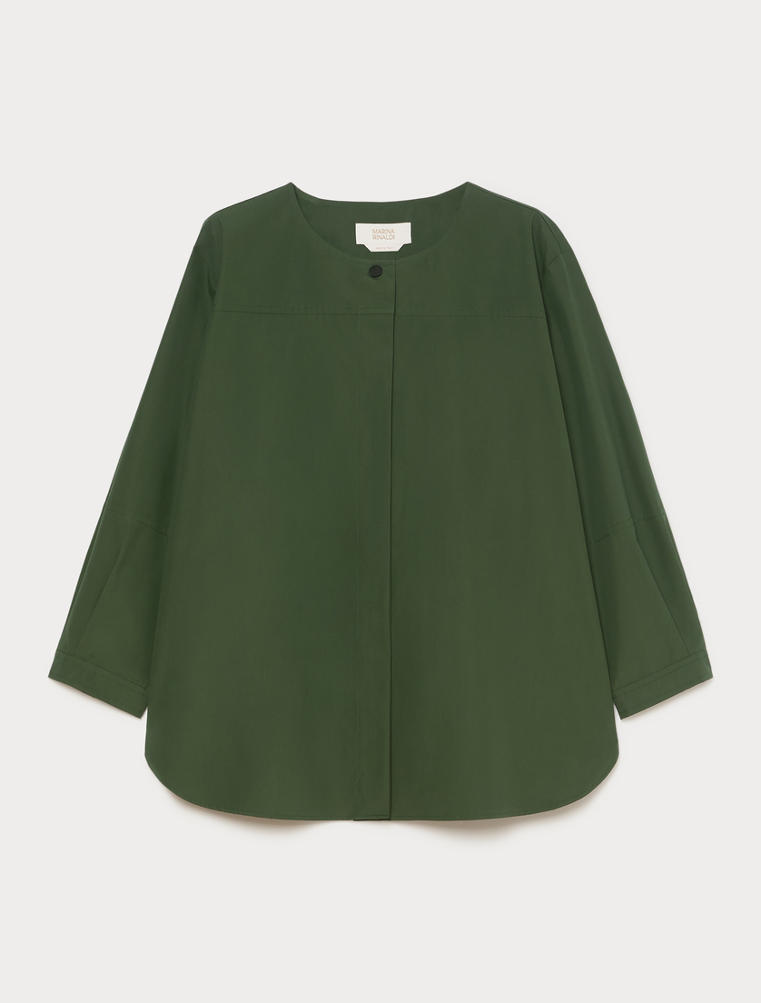 Camisa en tejido de algodón - VERDE OSCURO - Marina Rinaldi