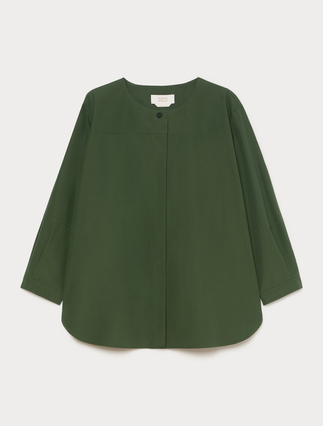 Camisa en tejido de algodón - VERDE OSCURO - Marina Rinaldi - 1