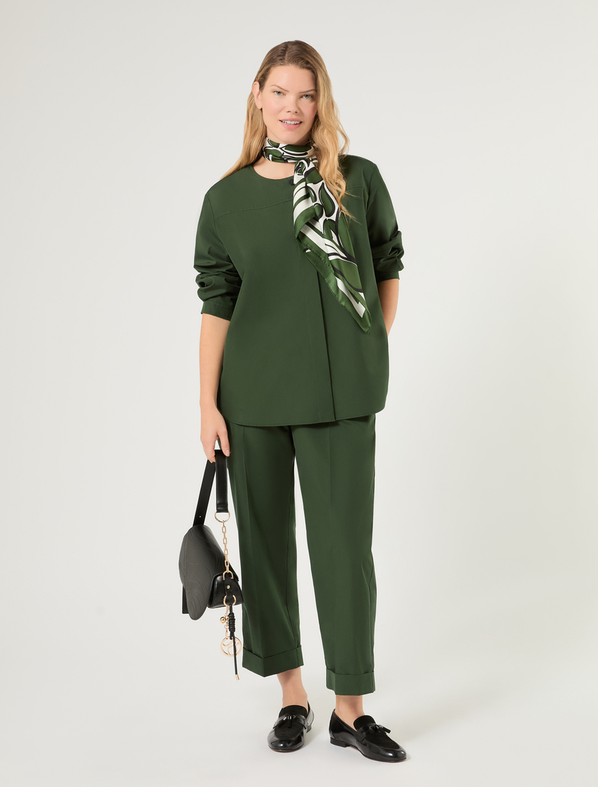 Camisa en tejido de algodón - VERDE OSCURO - Marina Rinaldi - 2
