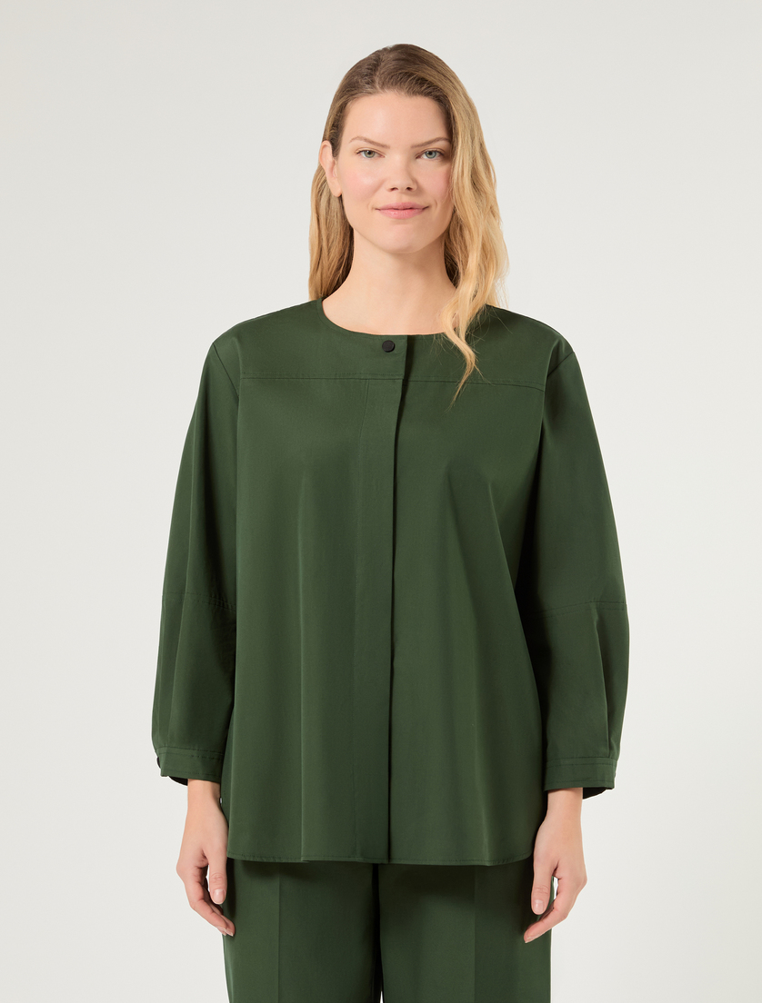 Camisa en tejido de algodón - VERDE OSCURO - Marina Rinaldi - 3