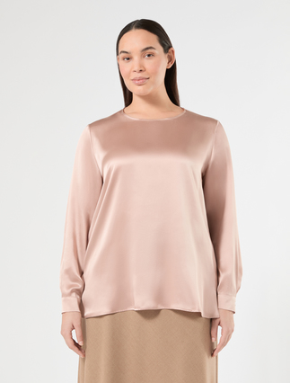 Silk satin blouse - ANTIQUE ROSE