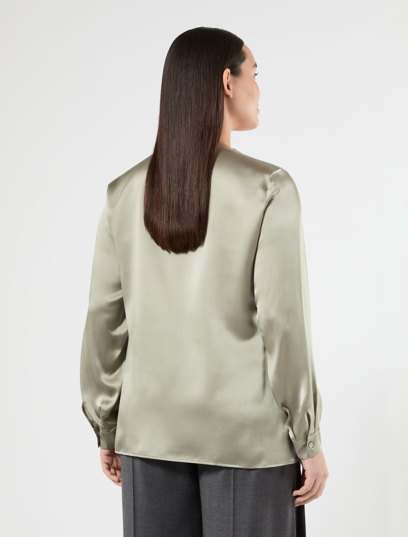Silk satin blouse - SAGE GREEN - Marina Rinaldi - 4