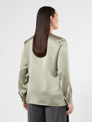 Silk satin blouse - SAGE GREEN - Marina Rinaldi - 4