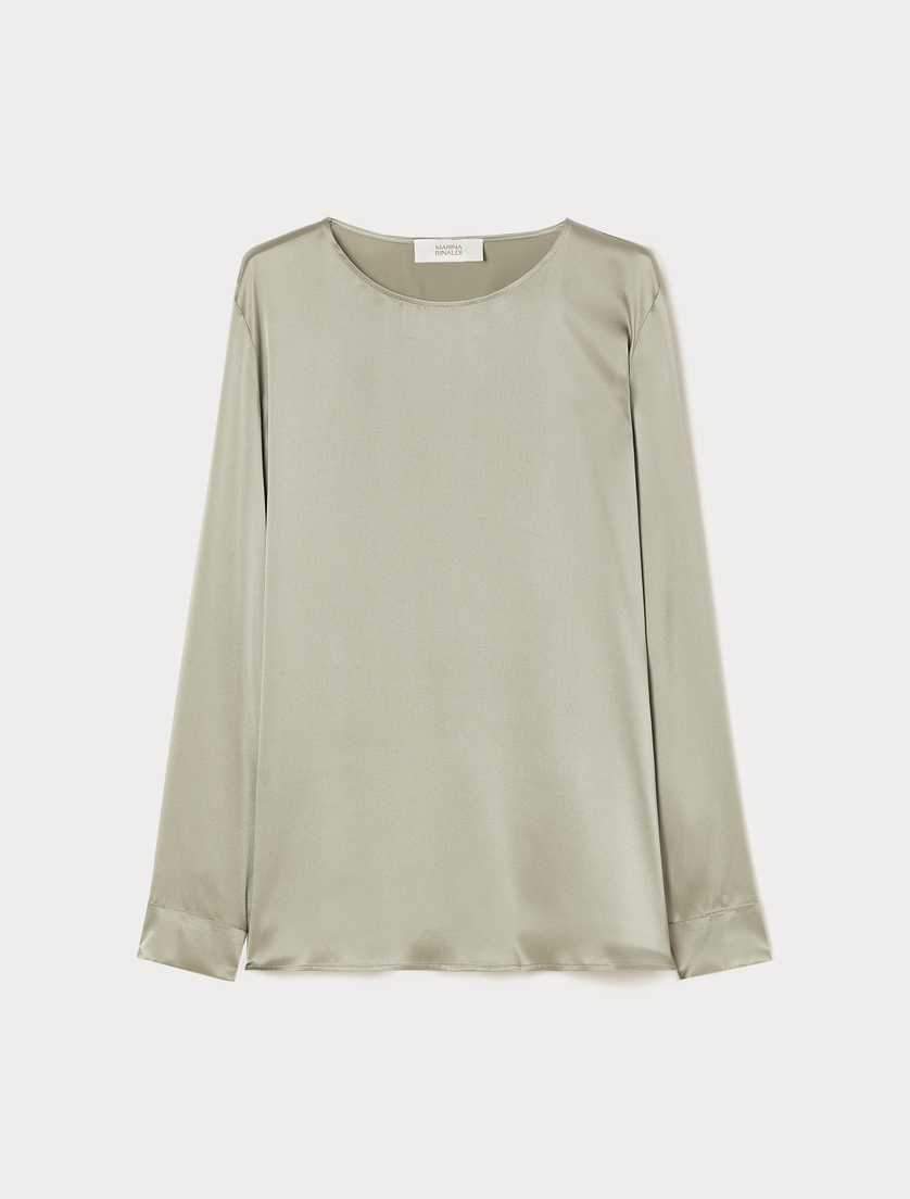 Silk satin blouse - SAGE GREEN - Marina Rinaldi