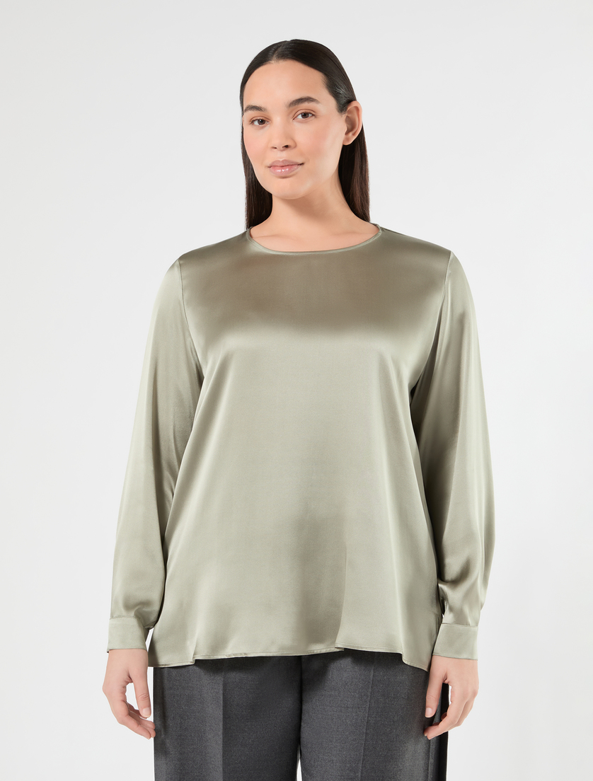 Silk satin blouse - SAGE GREEN - Marina Rinaldi - 3