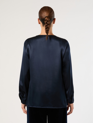 Silk satin blouse - MIDNIGHTBLUE - Marina Rinaldi - 4
