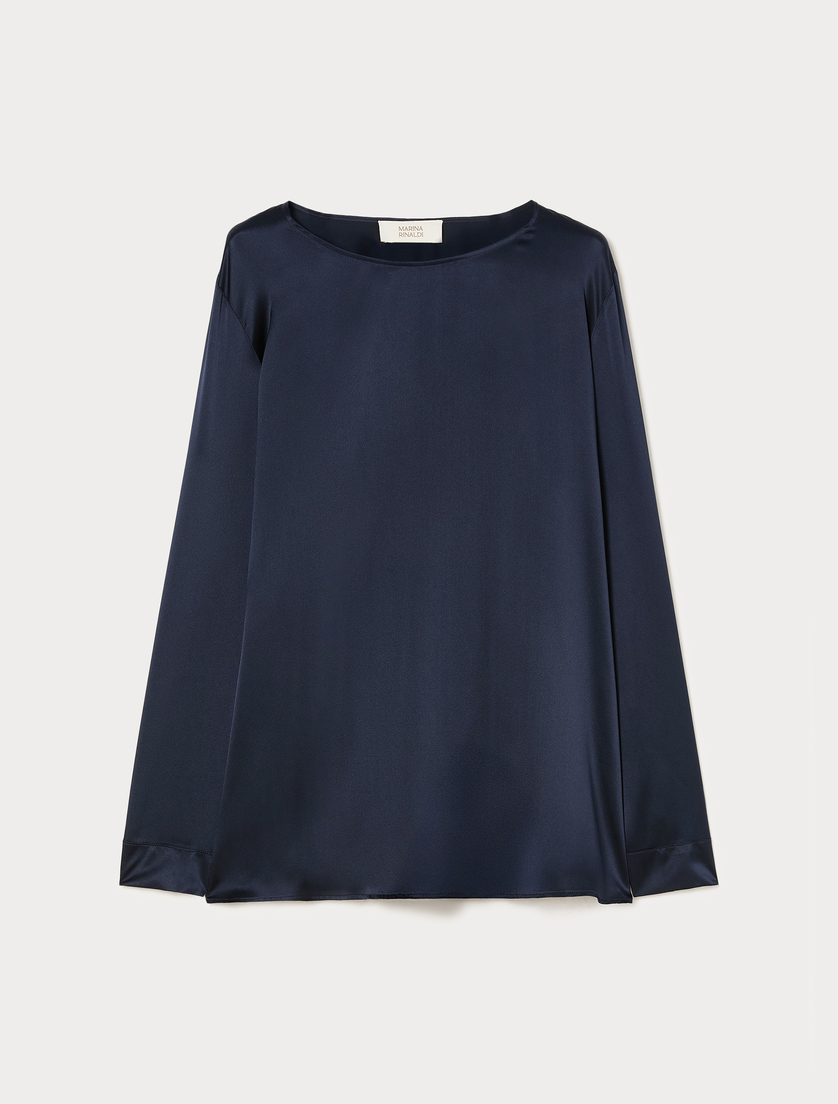 Silk satin blouse - MIDNIGHTBLUE - Marina Rinaldi