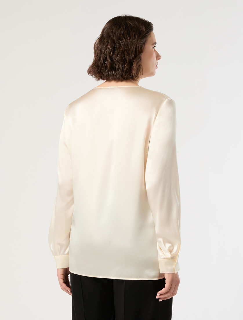 Silk satin blouse - PEARLY WHITE - Marina Rinaldi - 4