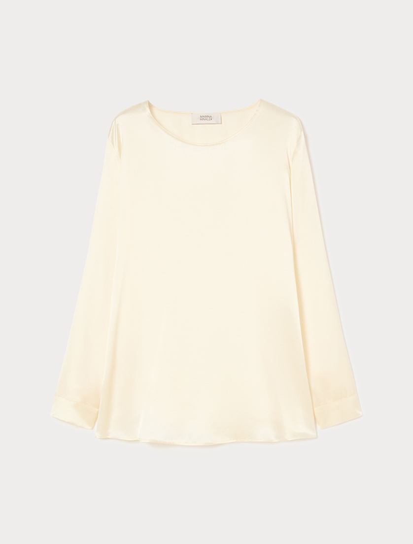 Silk satin blouse - PEARLY WHITE - Marina Rinaldi