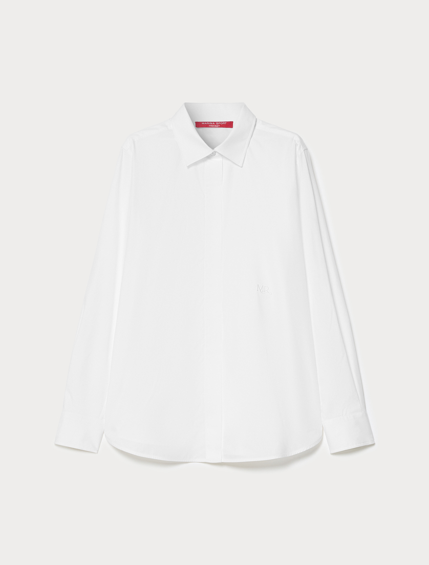 Cotton poplin shirt - OPTICAL WHITE - Marina Rinaldi