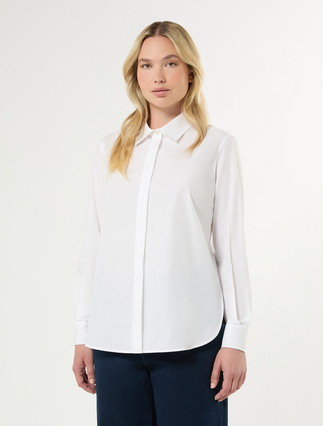 Cotton poplin shirt - OPTICAL WHITE