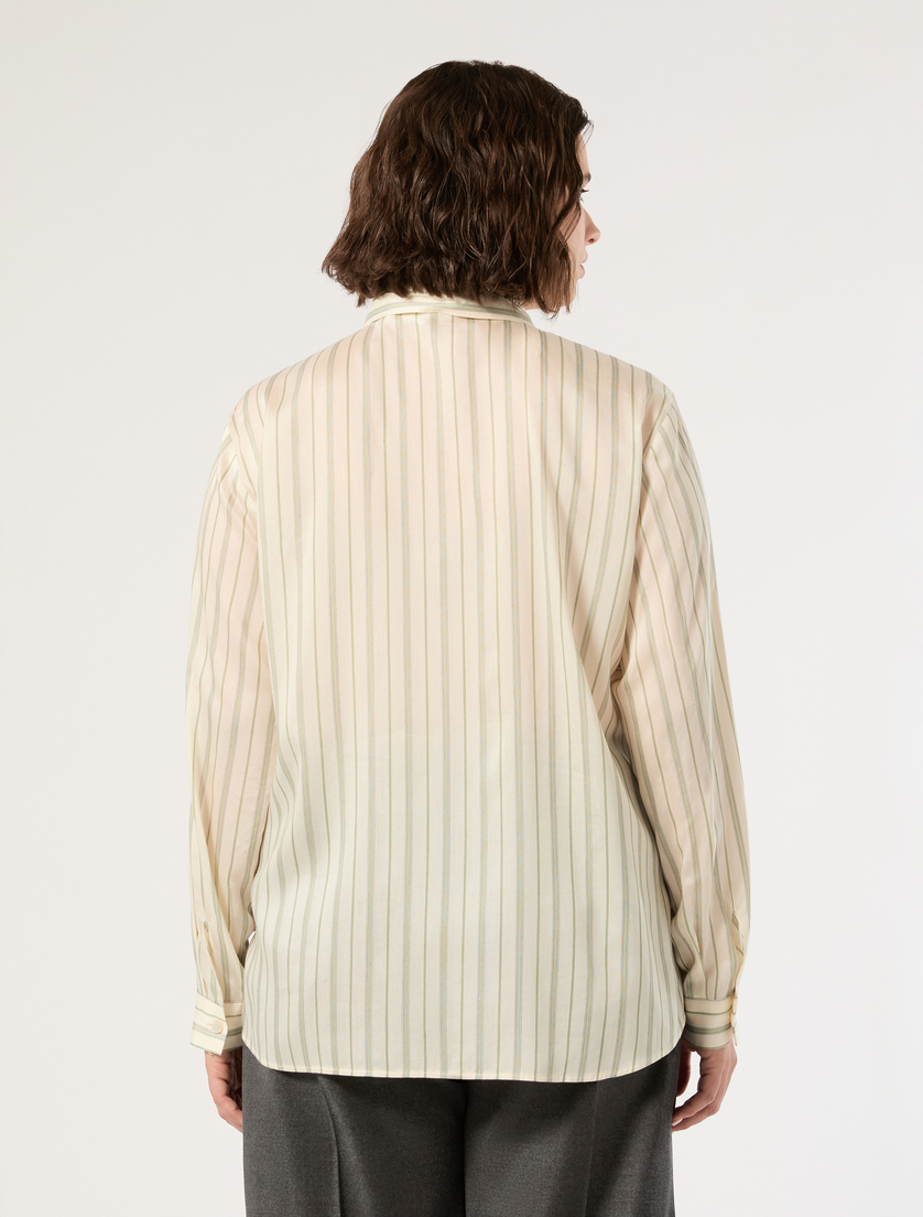 Yarn-dyed poplin shirt - IVORY - Marina Rinaldi - 4