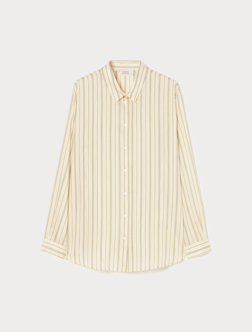 Yarn-dyed poplin shirt - IVORY - Marina Rinaldi