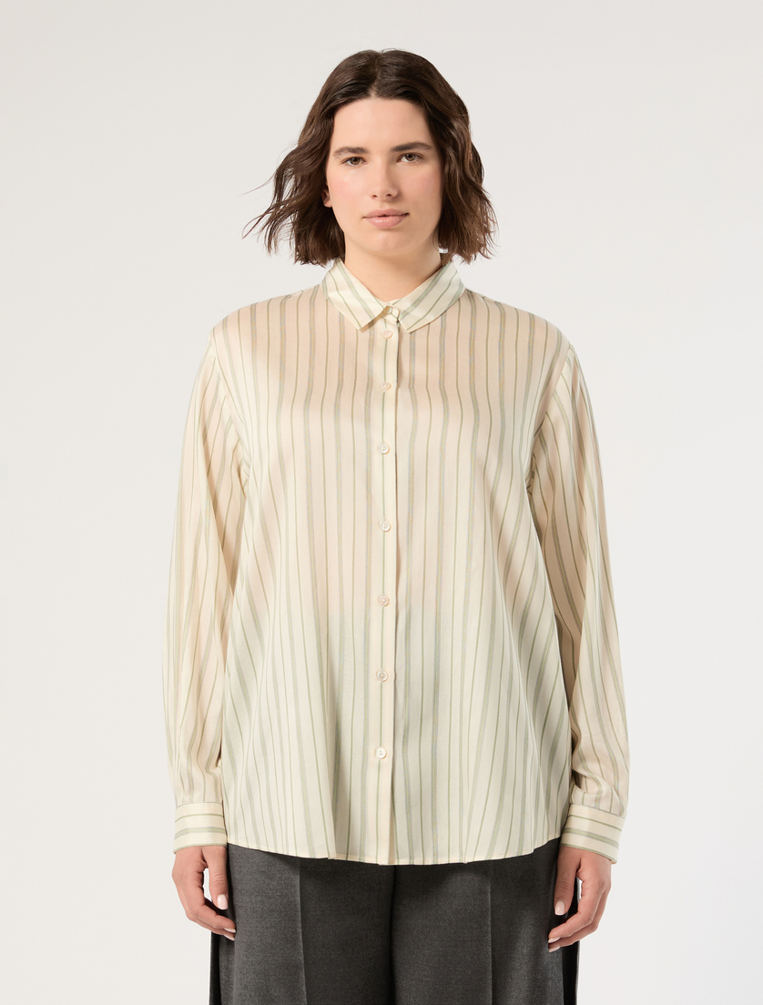 Yarn-dyed poplin shirt - IVORY - Marina Rinaldi - 3