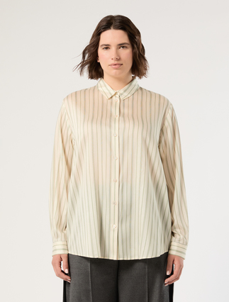 Yarn-dyed poplin shirt - IVORY - Marina Rinaldi - 3