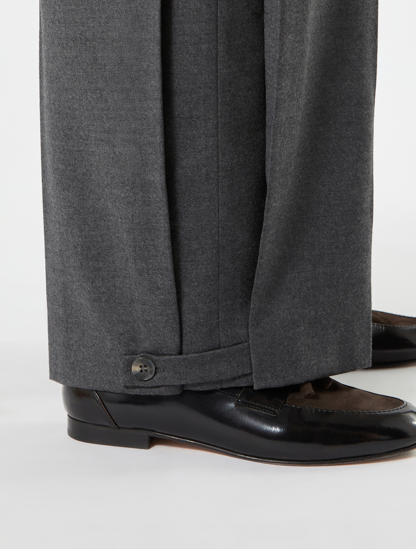 Stretch flannel wide-leg trousers - DARK GREY - Marina Rinaldi - 5