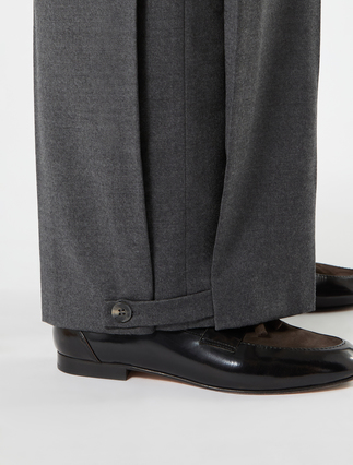Stretch flannel wide-leg trousers - DARK GREY - Marina Rinaldi - 5