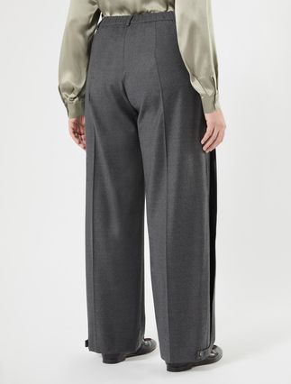 Stretch flannel wide-leg trousers - DARK GREY - Marina Rinaldi - 4