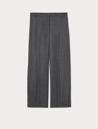 Stretch flannel wide-leg trousers - Marina Rinaldi