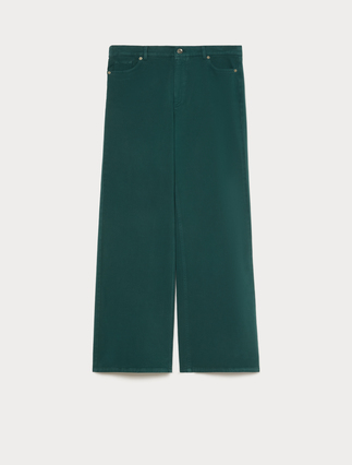 Stretch bull denim trousers - DARK GREEN - Marina Rinaldi - 1
