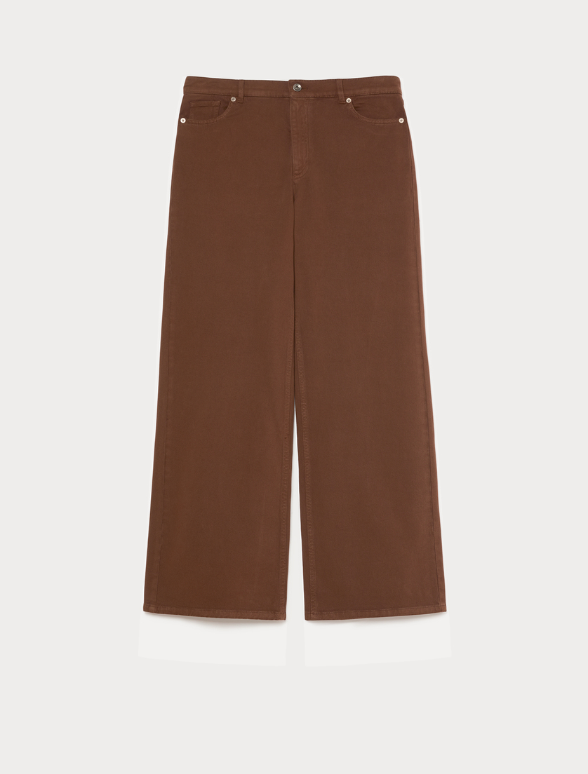 Stretch bull denim trousers - BISCUIT - Marina Rinaldi