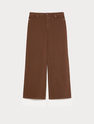 Stretch bull denim trousers - BISCUIT - Marina Rinaldi - 1