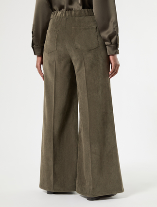 Velvet palazzo trousers - OLIVE GREEN - Marina Rinaldi - 4
