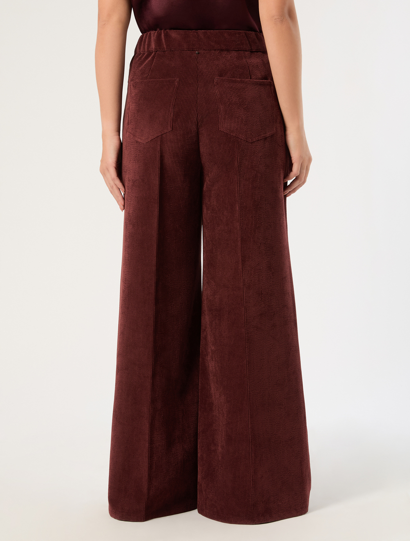 Velvet palazzo trousers - BROWN BORDEAUX - Marina Rinaldi - 4