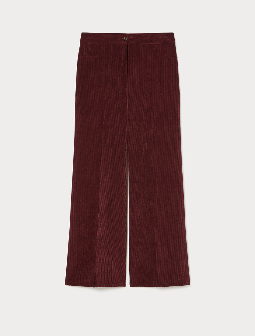 Velvet palazzo trousers - BROWN BORDEAUX - Marina Rinaldi