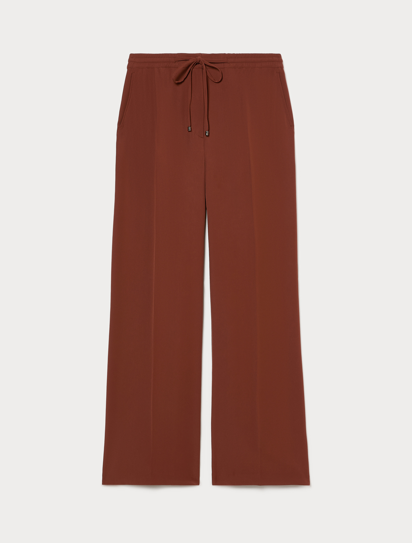 Wide-fit twill trousers - BORDEAUX - Marina Rinaldi