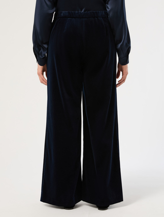 Wide velvet trousers - MIDNIGHTBLUE - Marina Rinaldi - 4