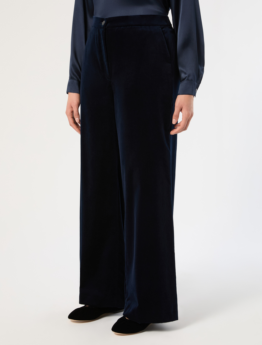 Wide velvet trousers - MIDNIGHTBLUE - Marina Rinaldi - 3