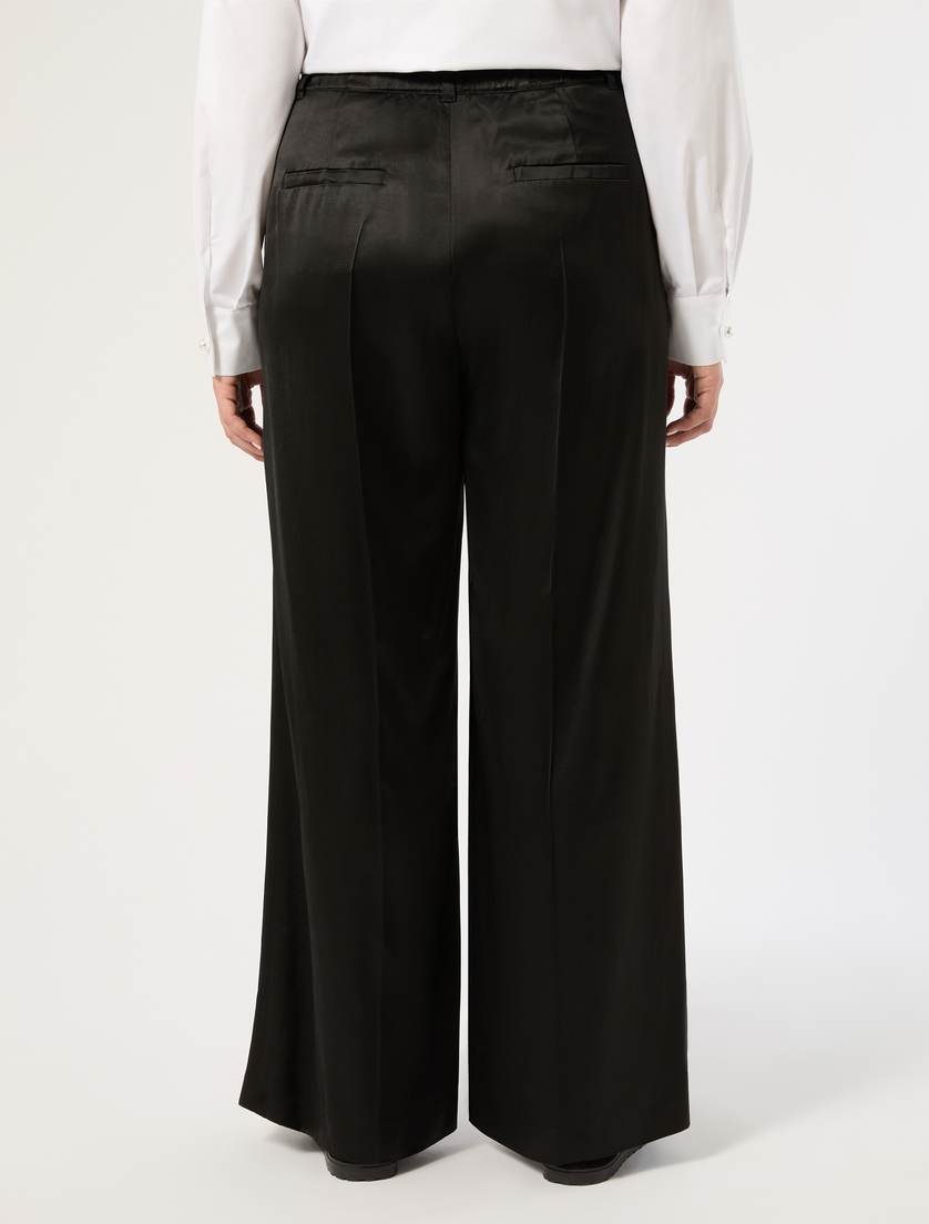 Wide satin trousers - BLACK - Marina Rinaldi - 4