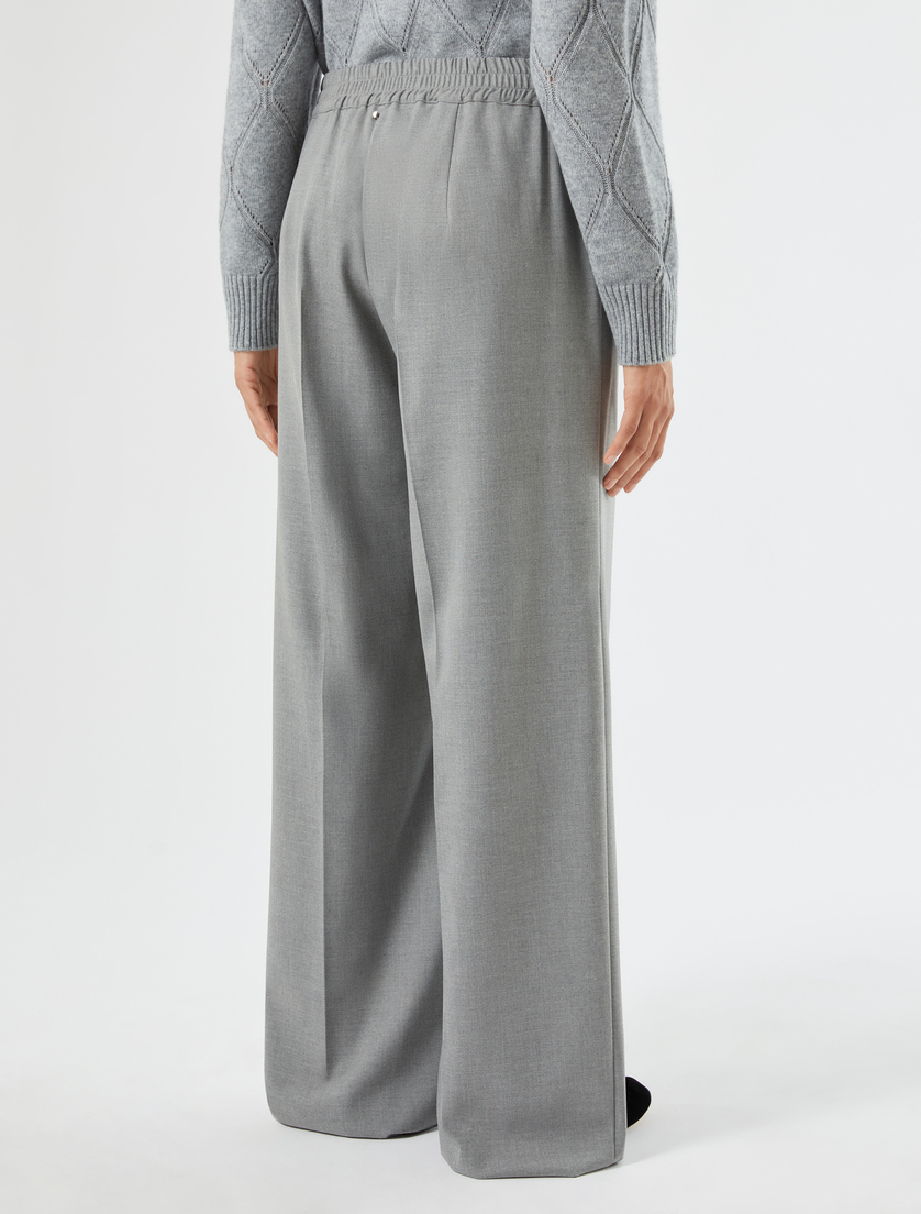 Stretch twill wide-leg trousers - MEDIUM GREY - Marina Rinaldi - 4