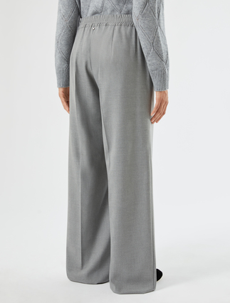 Stretch twill wide-leg trousers - MEDIUM GREY - Marina Rinaldi - 4