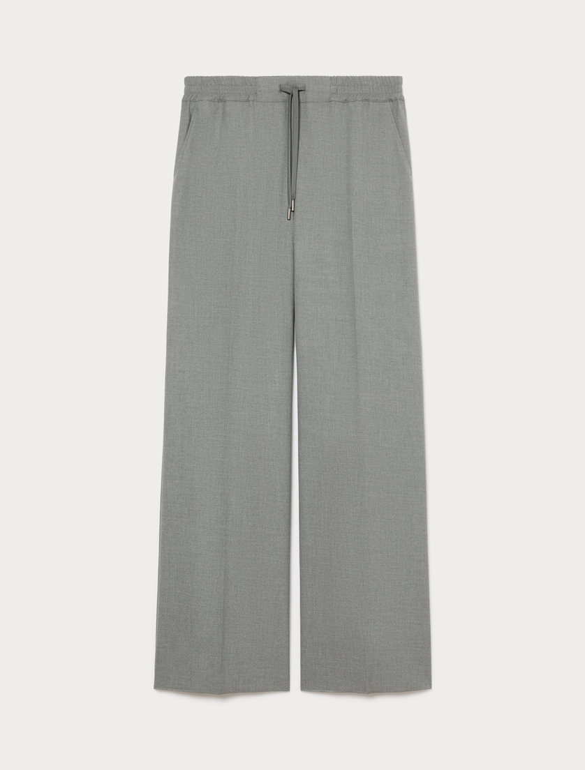 Stretch twill wide-leg trousers - MEDIUM GREY - Marina Rinaldi