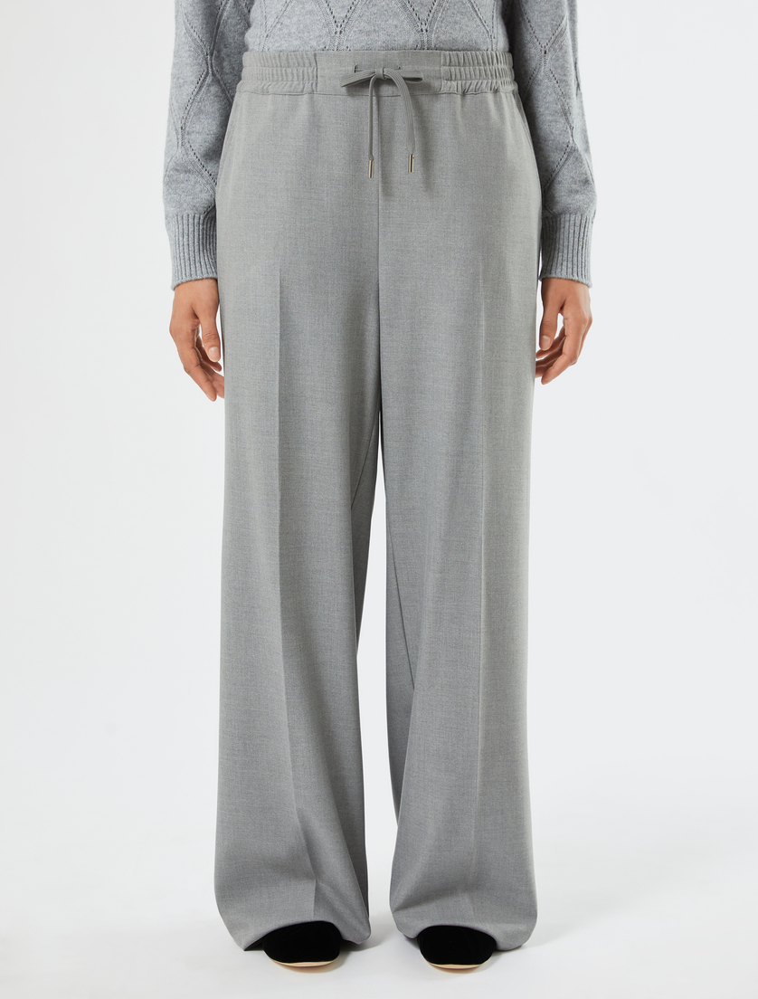 Stretch twill wide-leg trousers - MEDIUM GREY - Marina Rinaldi - 3