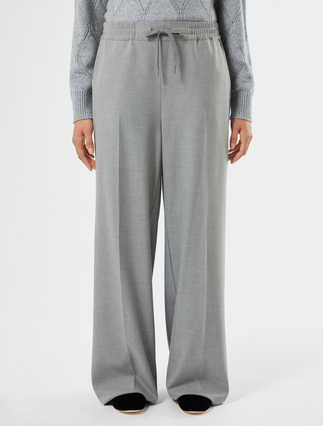 Stretch twill wide-leg trousers - MEDIUM GREY - Marina Rinaldi - 3