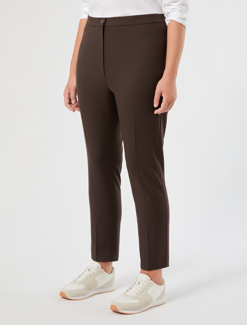 Pantalon slim en sergé stretch - CHOCOLAT - Marina Rinaldi - 3