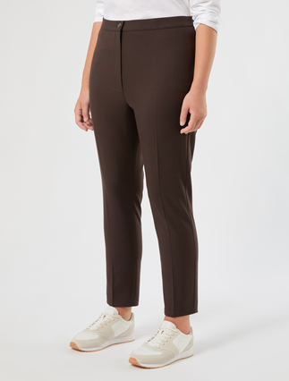Pantalon slim en sergé stretch - CHOCOLAT - Marina Rinaldi - 3
