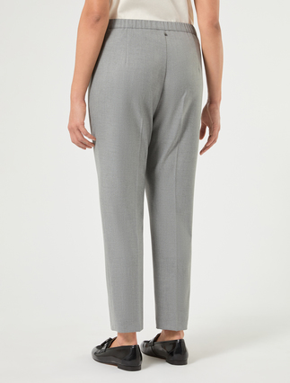 Pantalon slim en sergé stretch - GRIS MOYEN - Marina Rinaldi - 4
