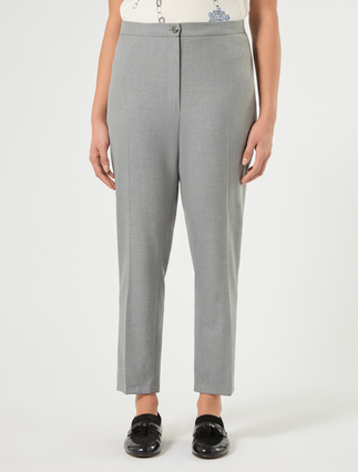 Pantalon slim en sergé stretch - GRIS MOYEN - Marina Rinaldi - 3