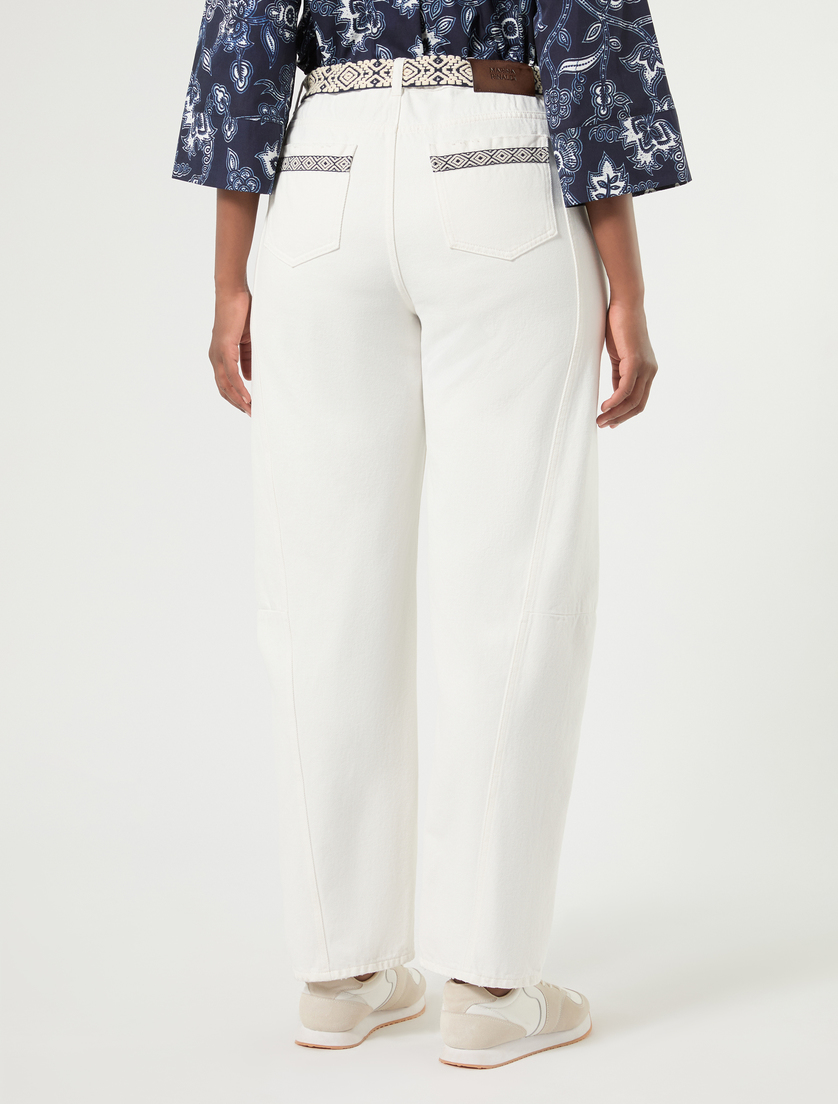 Cotton bull barrel-leg trousers - SILK - Marina Rinaldi - 4