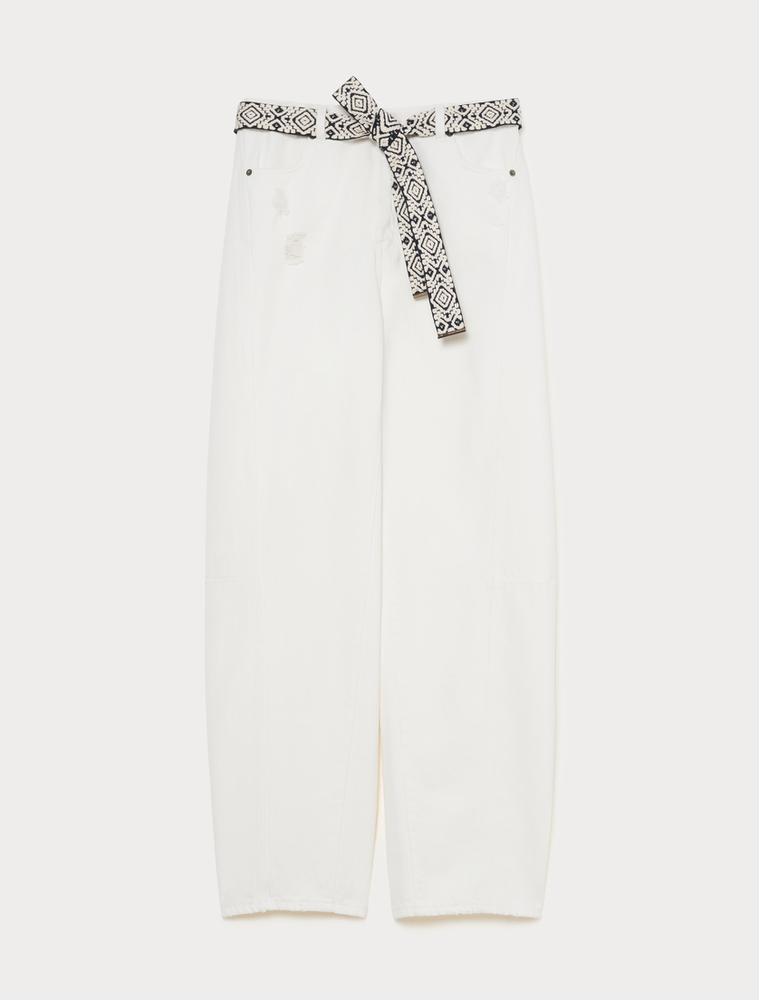 Cotton bull barrel-leg trousers - SILK - Marina Rinaldi
