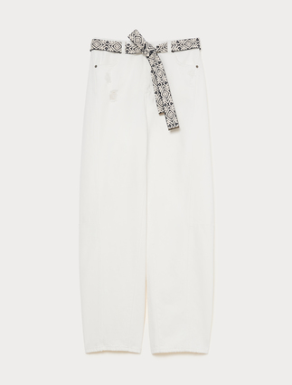Cotton bull barrel-leg trousers - Marina Rinaldi
