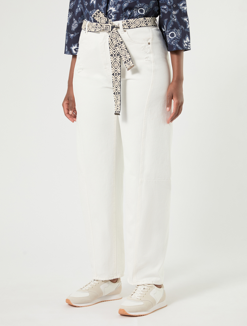 Cotton bull barrel-leg trousers - SILK - Marina Rinaldi - 3