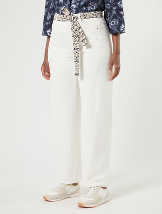 Cotton bull barrel-leg trousers - SILK - Marina Rinaldi - 3
