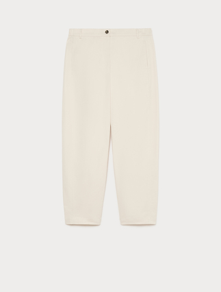 Barrel-fit cotton trousers - SAND - Marina Rinaldi - 1